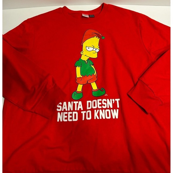 The Simpsons Other - New The Simpsons Ugly Sweater Christmas Holiday Red Bart Simpson Mens XXL